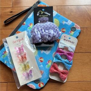 Glitter Bow Set - Pink, Blue, Purple